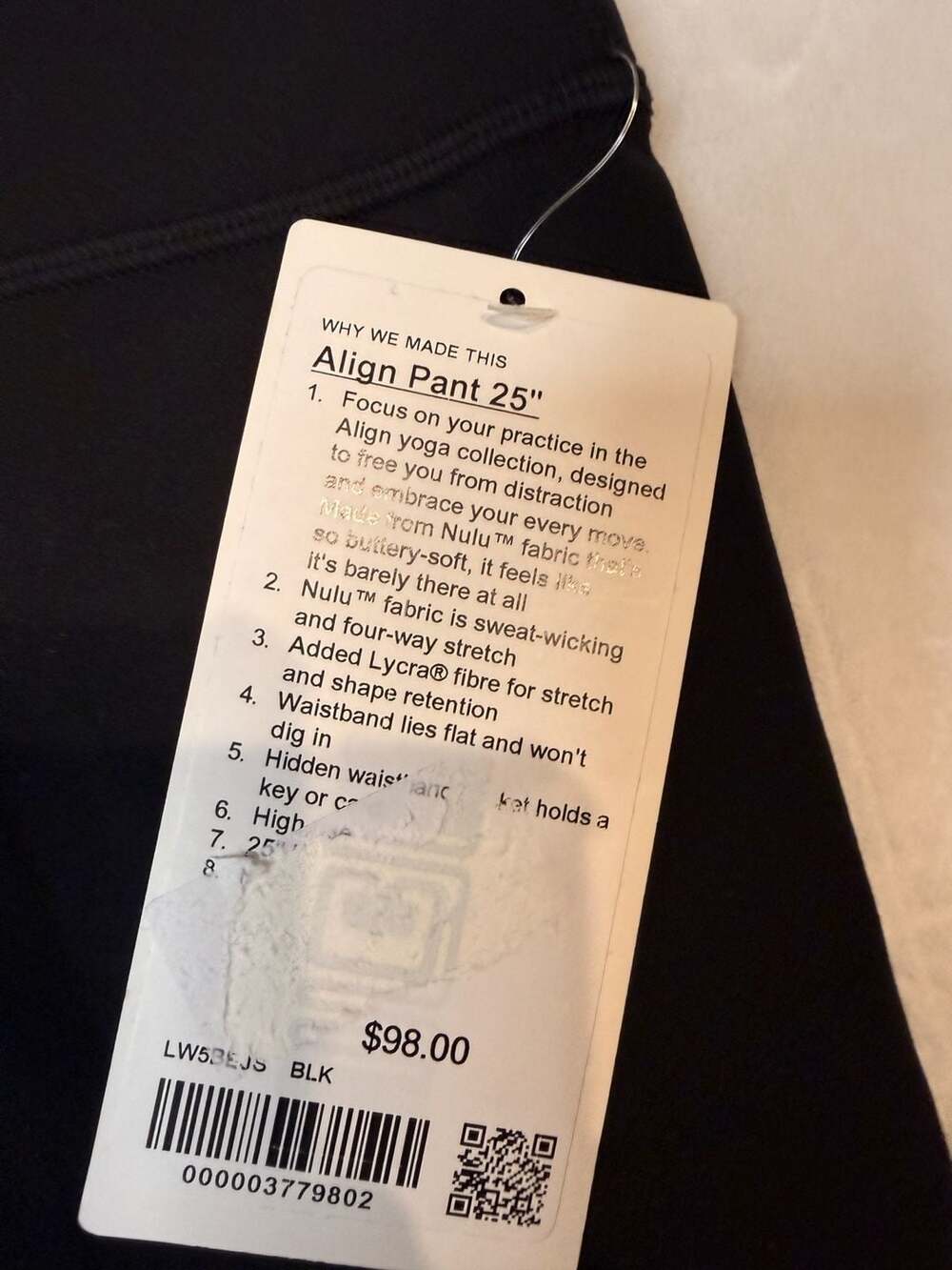 Lululemon Align Pant 25" Black Leggings NWT - Picture 3 of 3